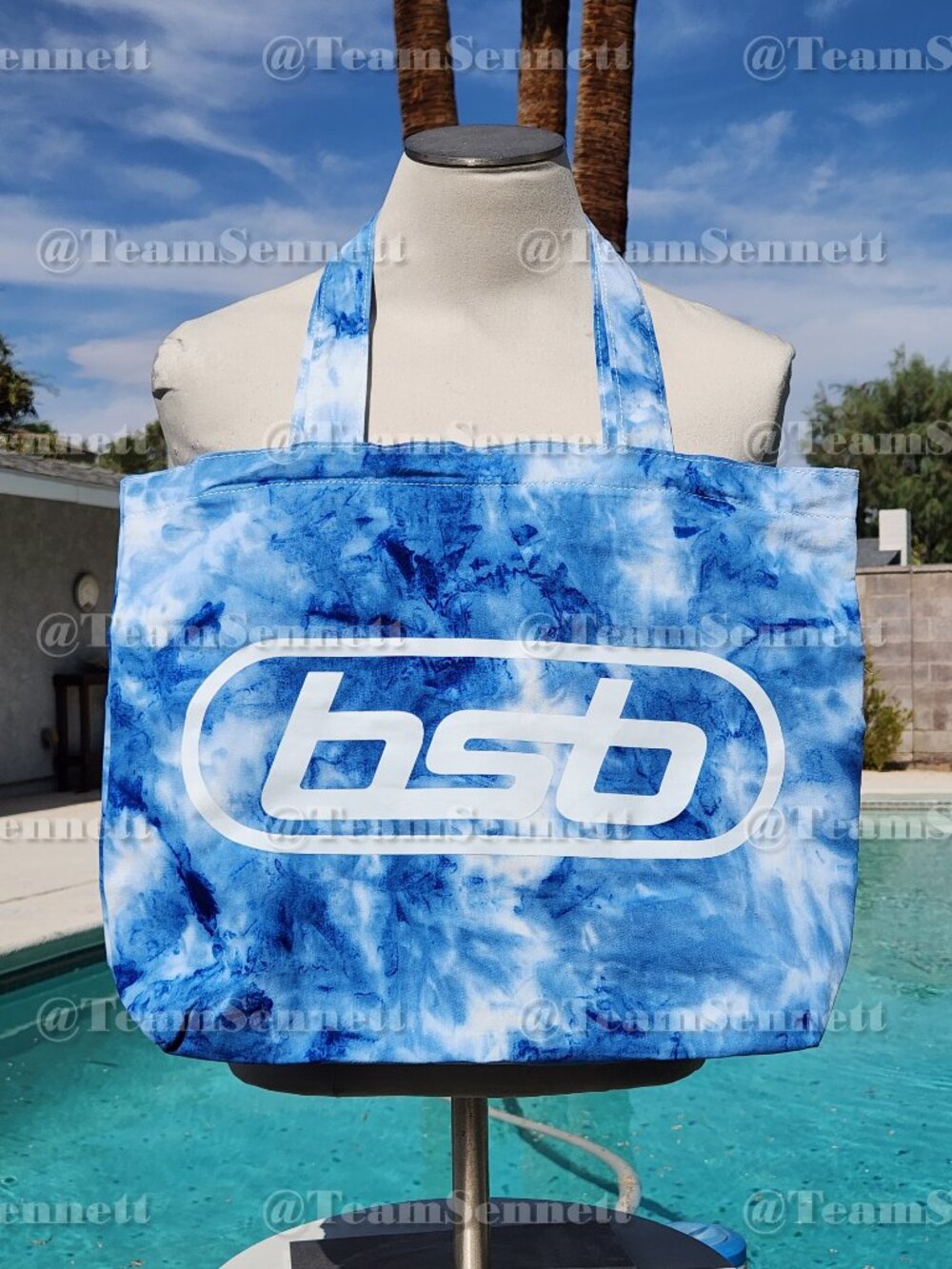 Backstreet Boys Tote Bag // Blue Cotton Tie Dye Zip Top Bag / Sphere Las Vegas